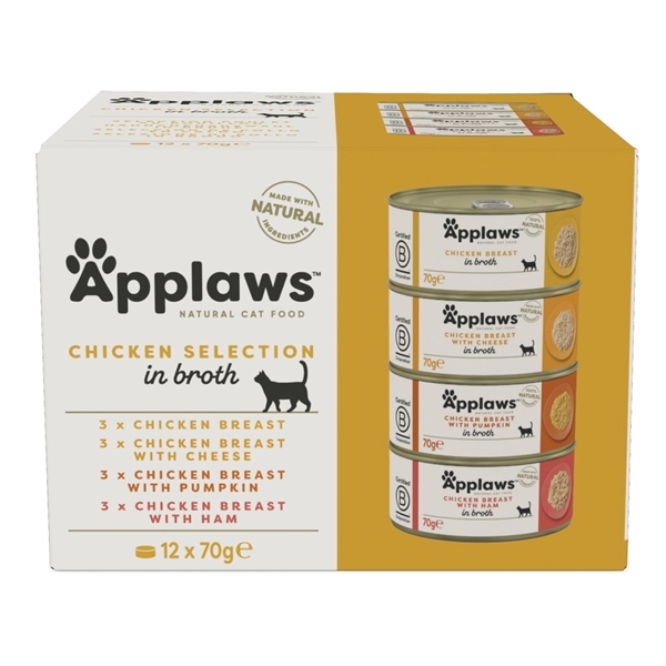 Applaws Cat Dåsemad Chicken Selection In Broth 12x70g
