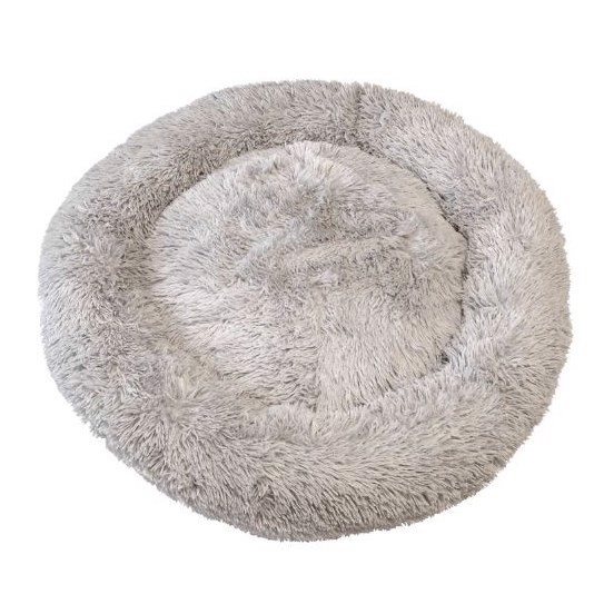 Beroligende Donut Hundeseng Fluffy Beige Small 59 59 Cm
