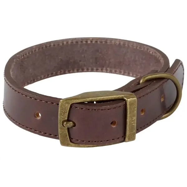 Companion Læderhalsbånd Mørkebrun 42-52 Cm