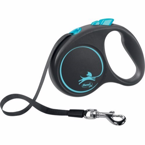 Flexi Black Design Bånd Line Blå 5m Max 15 Kg