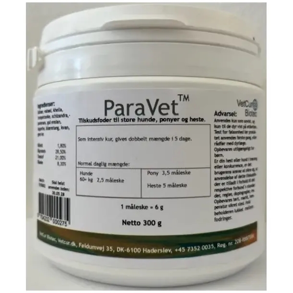 Paravet Ormemiddel For Bedre Tarmfunktion 300g Pulver