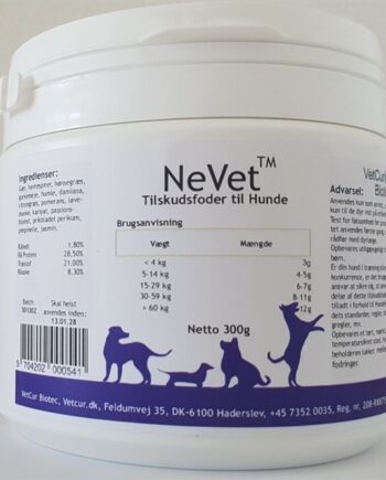 Vetcur Nevet Pulver Tilskud Til Hund  300g
