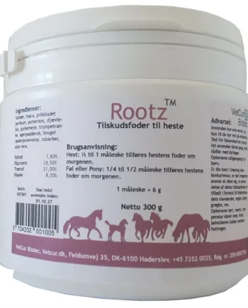 Vetcur Rootz Pulver Tilskud Til Hest  300g