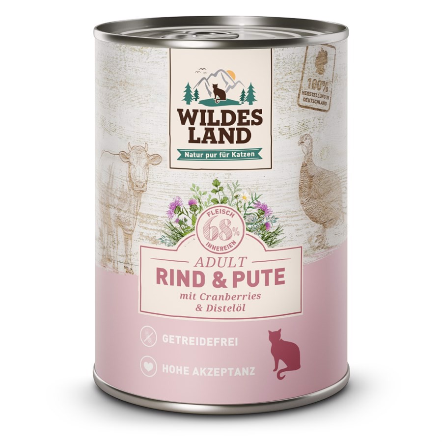 Wildes Land Cat Beef Turkey With Cranberries 400g