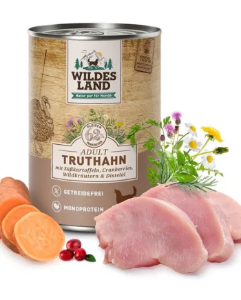 Wildes Land Classic Kalkun Dåsemad Til Hunde  400g