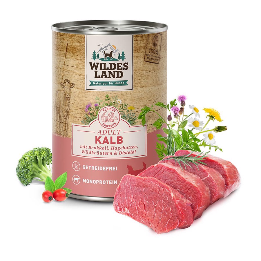 Wildes Land Classic Kalv Dåsemad Til Hunde 400g