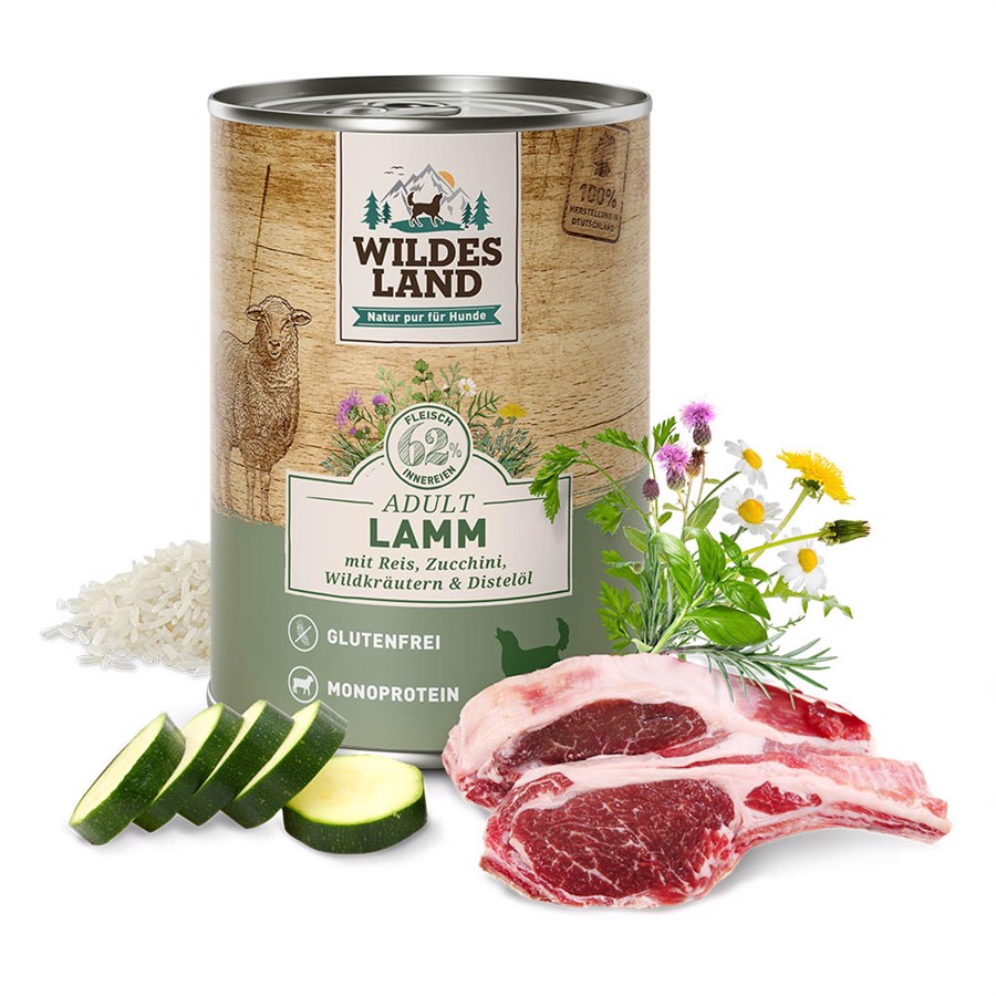 Wildes Land Classic Lam Dåsemad Til Hunde 400g