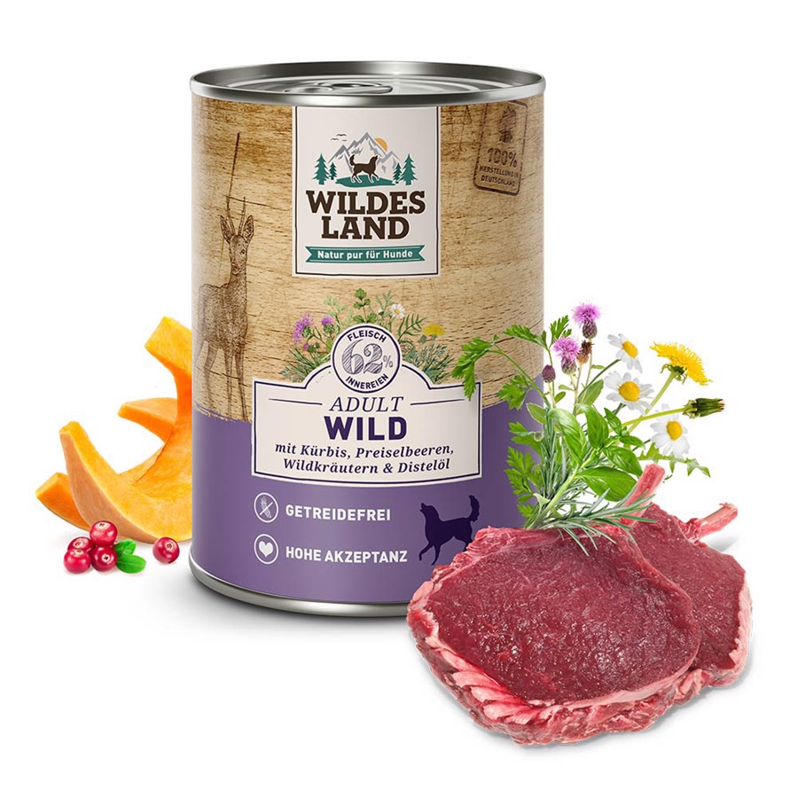 Wildes Land Classic Vildt Dåsemad Til Hunde 400g
