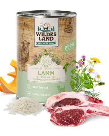 Wildes Land Puppy Lam Og Ris Dåsemad Til Hvalpe  400g