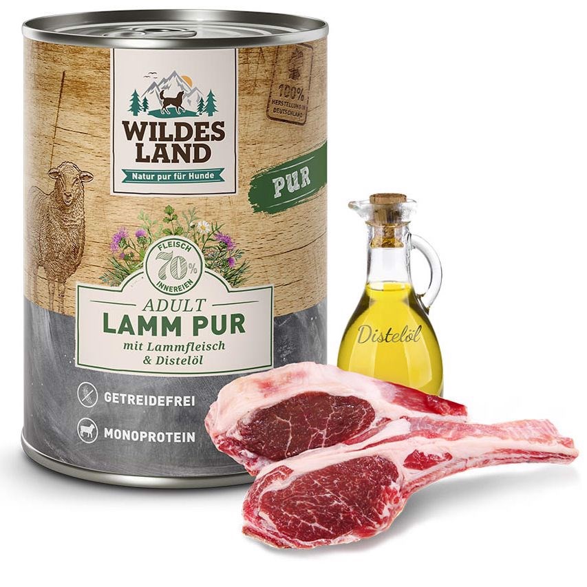Wildes Land Pur Lam Dåsemad Til Hunde 400g