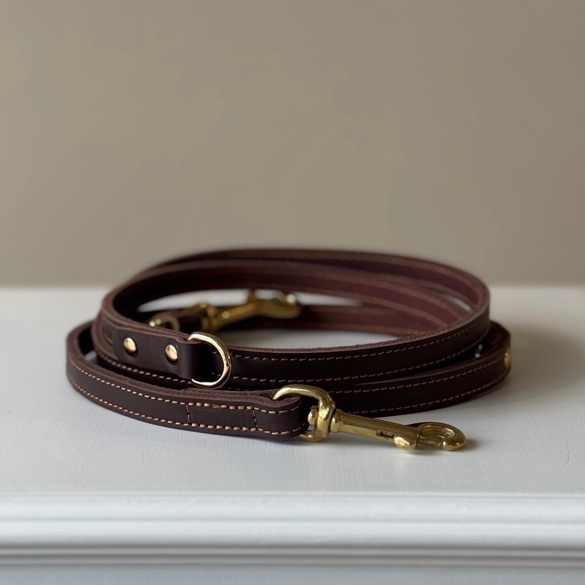 Hundesnor Mørk Brun Læder   Justerbar