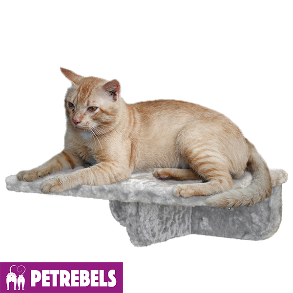Petrebels Kattehylde Grå Plys