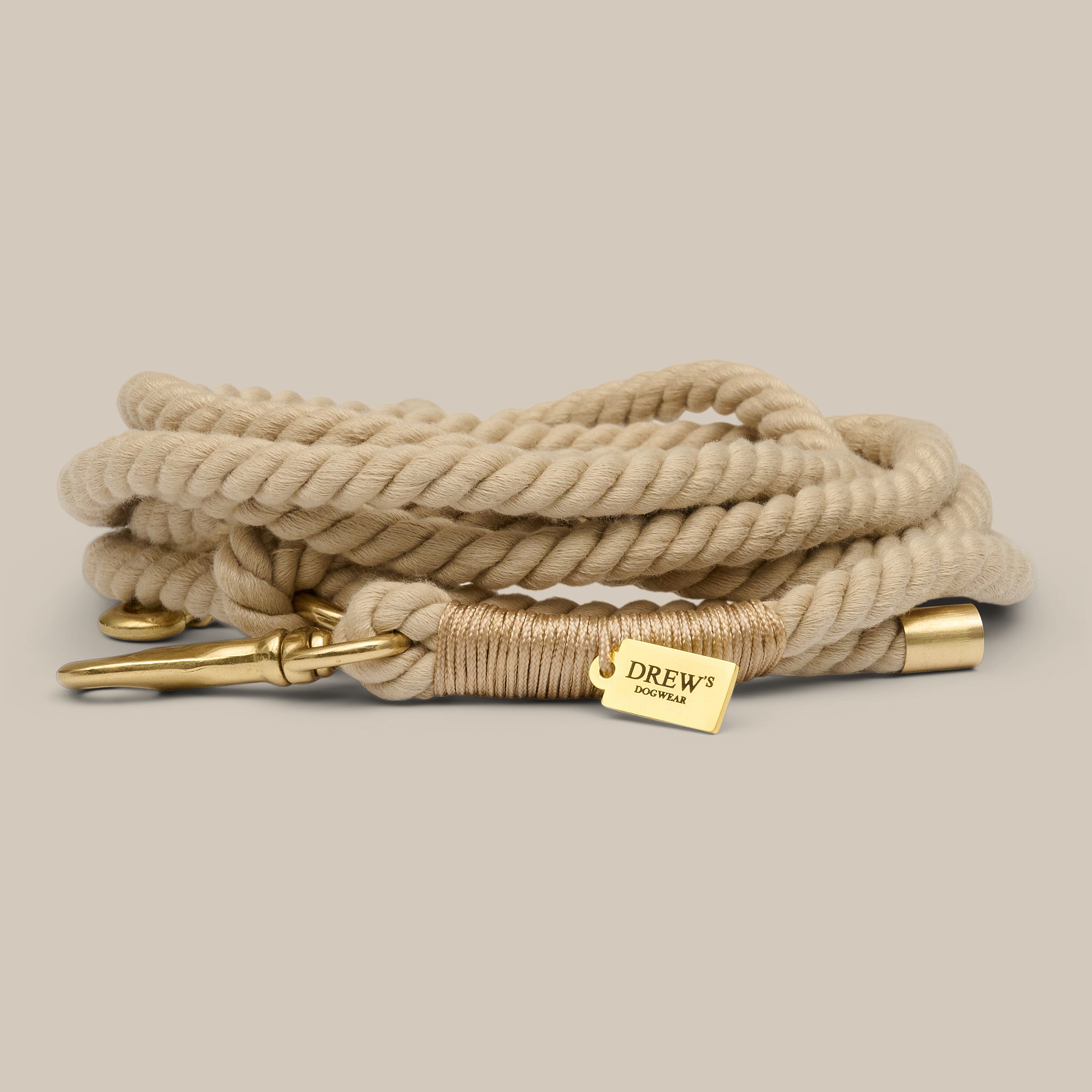 Beige Hvalp   Justerbar Og Blød Hundesnor 250cm