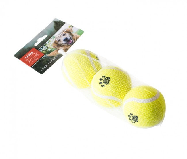 Petcare  Active Canis Tennisbolde     Cm   -packhundelegetøj Hundelegetøj Gummi  Vinyl Og Latex Quot Quot Filt Alt Til Hunden