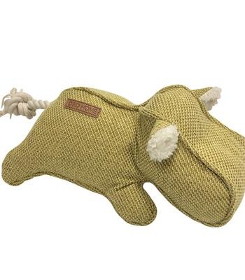 Akudim      Home Flodhest   Chenille  30x14cm  Farve : Gul Hundelegetøj Bomuld Quot Quot Polyester Alt Til Hunden