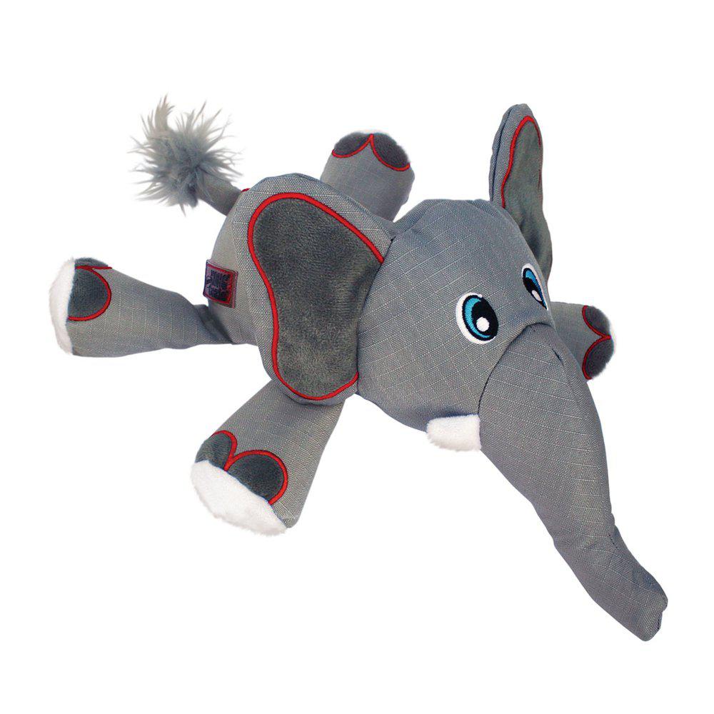 Kong Cozie Elefant 30x22x9 Cm Hundelegetøj Med Ultra-tex Materiale Og   Pivebolde For Hunde