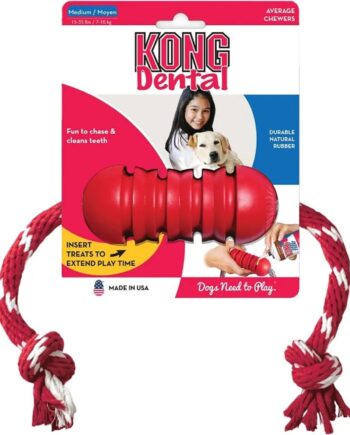 Imazo  Kong Dental Med Rep   9x6cm Tyggelegetøj Til Tandpleje Hundelegetøj Gummi  Vinyl Og Latex Quot Quot Reb Alt Til Hunden