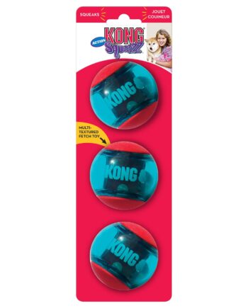 Kong Squeezz Actionball Rød   Stk    Cm  Slidstærke Bolde Til Hunde Med Squeaker-effekt