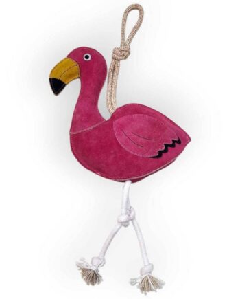 Petpower Namastay Flamingo   Buffalo Ruskind   Kokosfiber 58   29 Cm Hundelegetøj Genanvendelige Materialer Quot Quot Buffalo Ruskind Quot Quot Kokosfiber Quot Quot Bomulds Jute Reb Quot Quot Reb Alt Til Hunden
