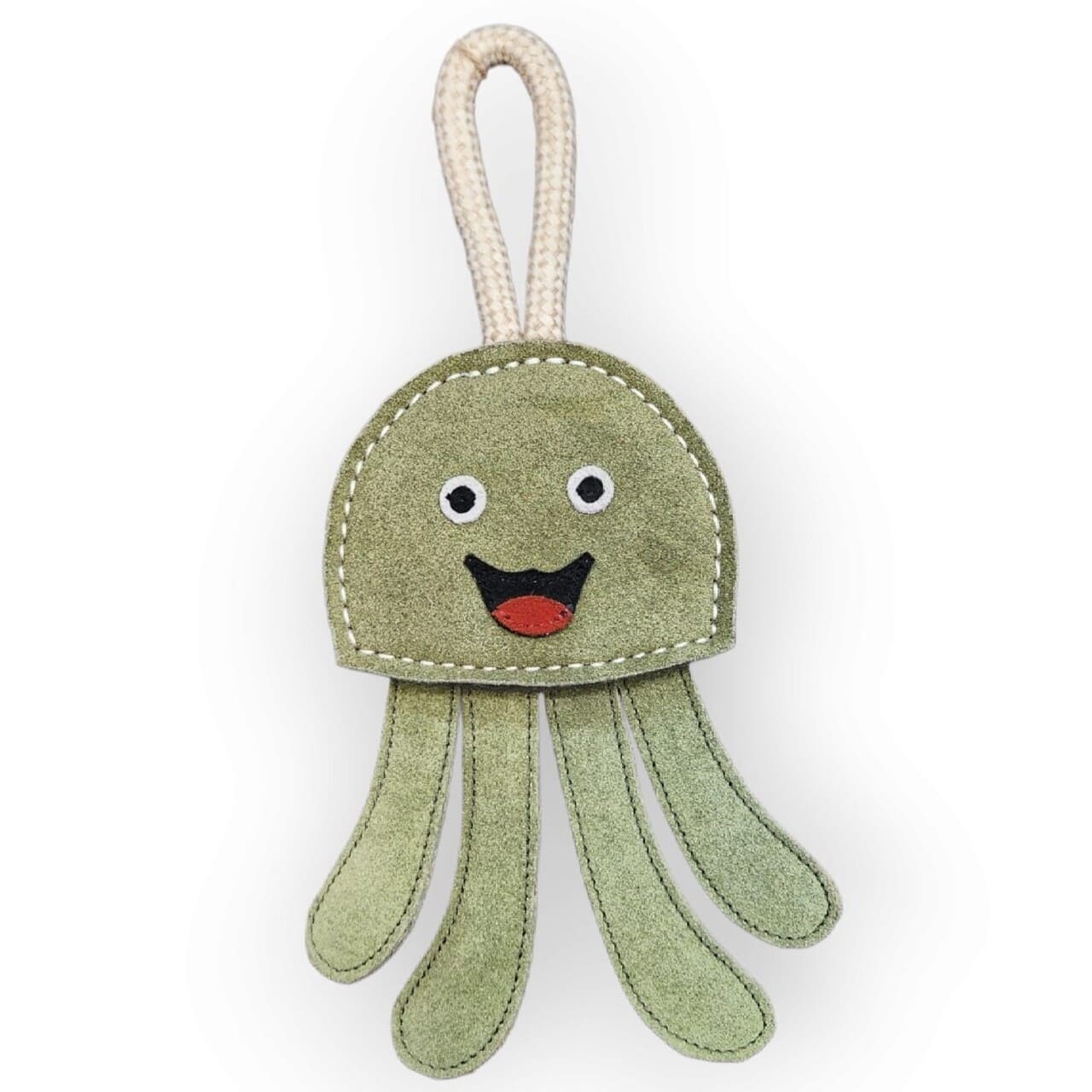 Petpower Namastay Grøn Blæksprutte   Buffalo Ruskind   Uldfilt   Reb  33   18 Cm Hundelegetøj Genanvendelige Materialer Quot Quot Buffalo Ruskind Quot Quot Uldfiber Quot Quot Bomulds Jute Reb Quot Quot Reb Alt Til Hunden
