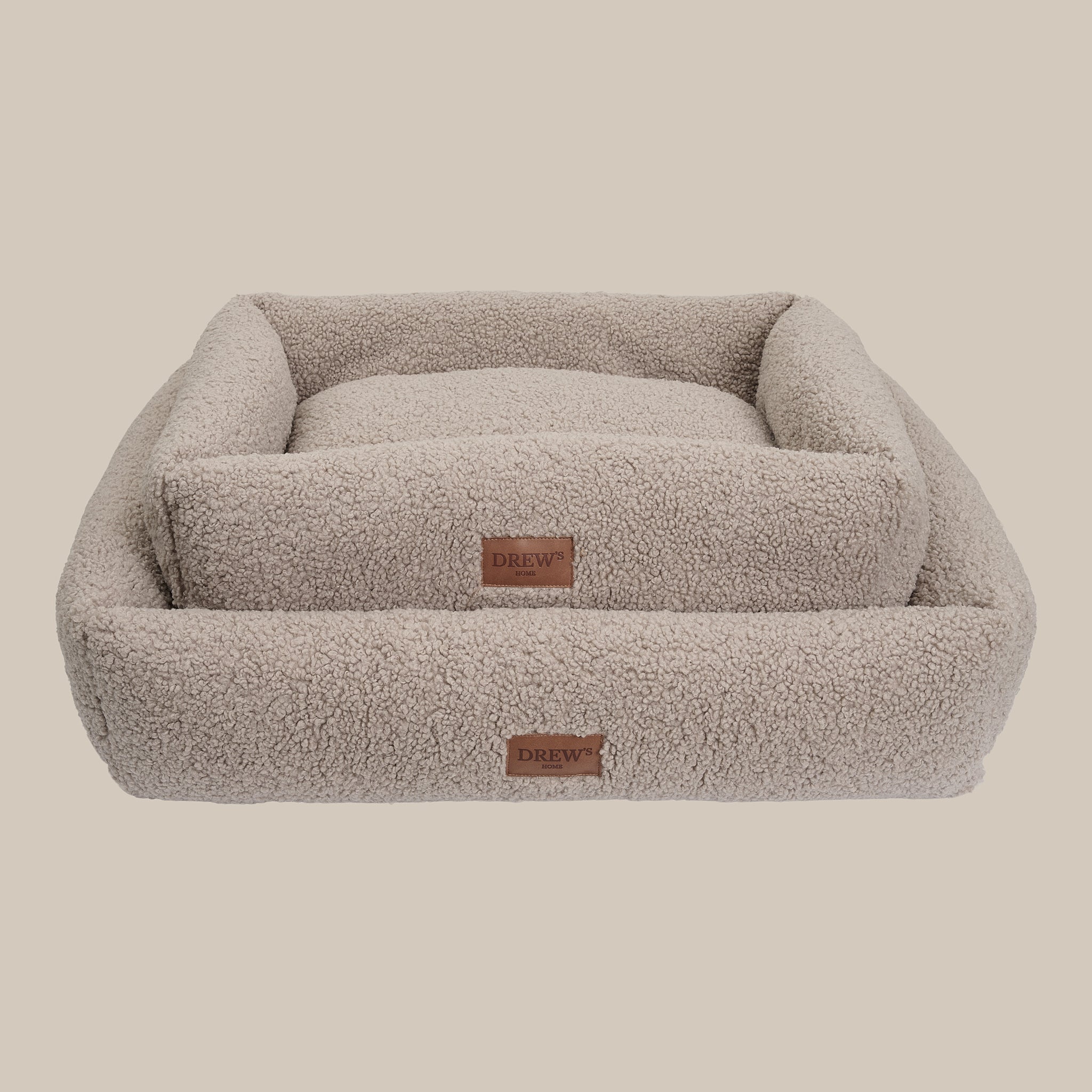 Nuna   Hundekurv Teddyblød   Vaskbar Hundeseng Af Memoryfoam  Taupe