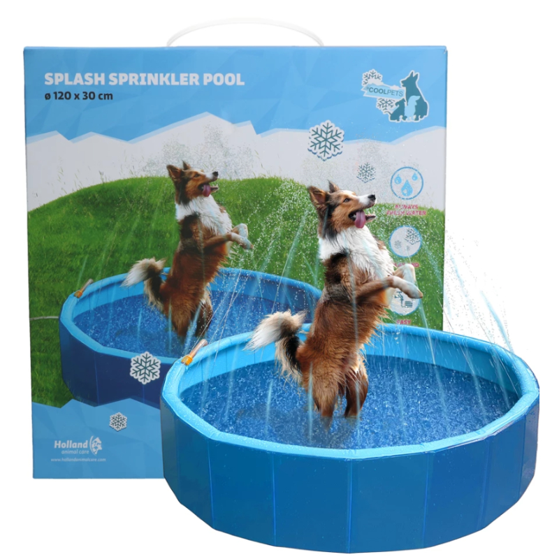 Pool Til Hunde Med Sprinklere  Coolpets Splash 120 Cm