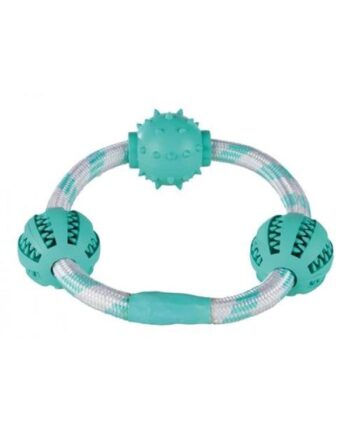 Trixie Denta Fun Rope Ring With Balls Mint Flav  Rubber    20 Cm     Cm
